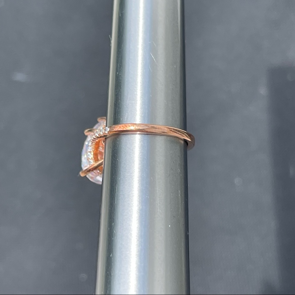 🌟🌟SOLD ITALO JEWELRY rose gold classic PEAR engagement ring brilliant stobox 6 - Picture 8 of 15